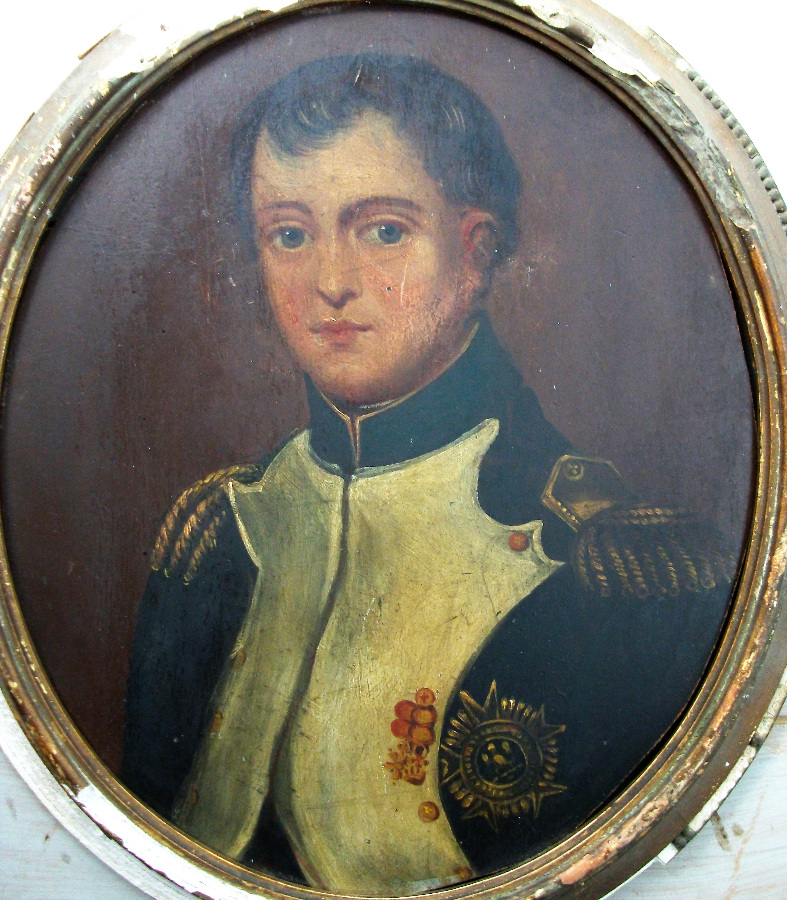 Oil on board of Emperor Napoleon